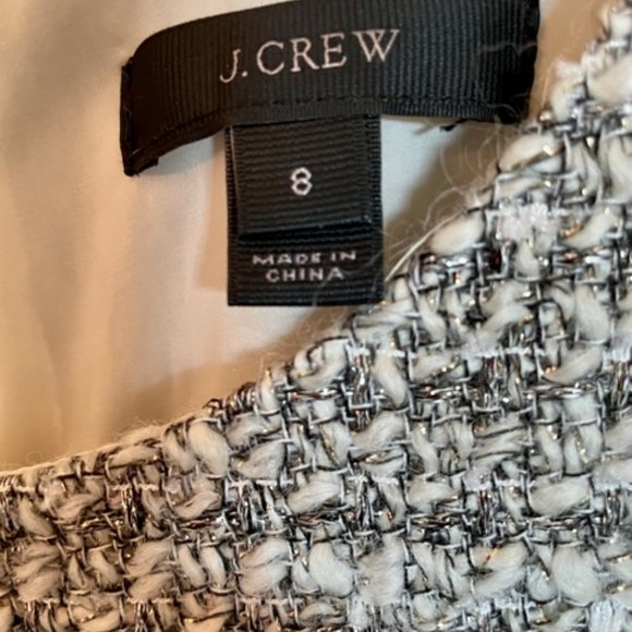 J. Crew A-Line Shimmer, Metallic Tweed Dress, Size 8 - Picture 3 of 7